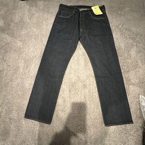 Levis 501 Button Fly Dark Blue 34x30